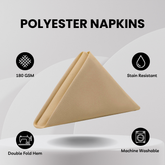 20 inch Polyester Cloth Napkins Champagne (Pack of 10)