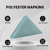 10 Pack 20 Inch Polyester Cloth Napkins Dusty Blue