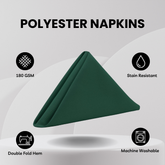 20 inch Polyester Cloth Napkins Hunter Green (Pack of 10)
