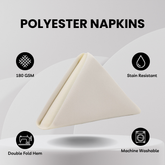 20 inch Polyester Cloth Napkins Ivory (Pack of 10)