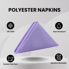 20 inch Polyester Cloth Napkins Lavender (Pack of 10)