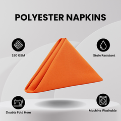 20 inch Polyester Cloth Napkins Orange (Pack of 10)