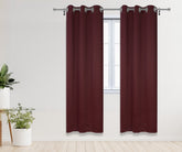 52 X 84 Inch Blackout Polyester Curtains with Grommets Burgundy - 2 Panels