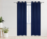 52 X 95 Inch Blackout Polyester Curtains with Grommets Navy Blue - 2 Panels