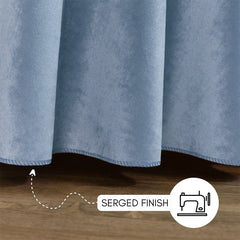 120 Inch Round Velvet Tablecloth Dusty Blue