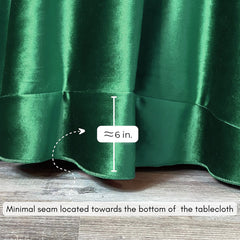 132 Inch Round Velvet Tablecloth Emerald Green