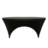 6 ft Round Open Sides Spandex Table Cover Black
