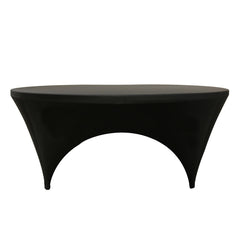 6 ft Round Open Sides Spandex Table Cover Black