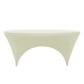 6 ft Round Open Sides Spandex Table Cover Ivory
