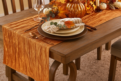 14 x 108 Inch Crinkle Taffeta Table Runner Burnt Orange