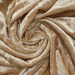 120 Inch Round Crushed Velvet Tablecloth Champagne