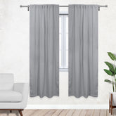 52 X 84 Inch Blackout Polyester Curtains with Rod Pocket Gray - 2 Panels