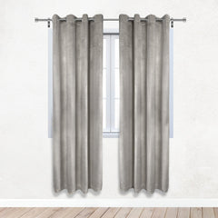 52 X 84 Inch Velvet Curtains with Grommets Gray - 2 Panels