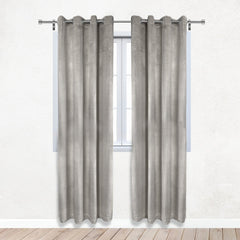 52 X 96 Inch Velvet Curtains with Grommets Gray - 2 Panels