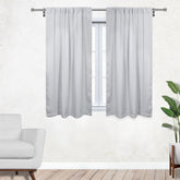 42 X 63 Inch Blackout Polyester Curtains with Rod Pocket Grayish White - 2 Panels