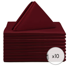 10 Pack 20 Inch L'amour Satin Napkins Burgundy