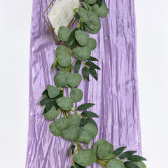 14 x 108 Inch Crinkle Taffeta Table Runner Lavender