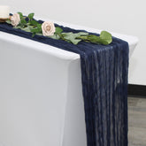 35 in X 10 ft Gauze Cheesecloth Table Runner Navy Blue