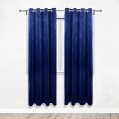 52 X 84 Inch Velvet Curtains with Grommets Navy Blue - 2 Panels