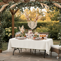 60 x 126 inch Polyester Rectangular Tablecloth Ivory