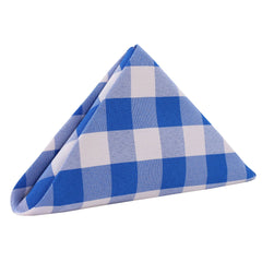20 inch Polyester Cloth Napkins Checkered Royal Blue (Pack of 10)