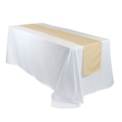 14 x 108 inch Polyester Table Runner Champagne