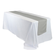 14 x 108 inch Polyester Table Runner Gray