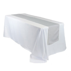 14 x 108 inch Polyester Table Runner Silver