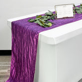 14 x 108 inch Crinkle Taffeta Table Runner Purple