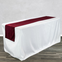 14 x 108 Inch Velvet Table Runner Burgundy
