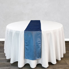 14 x 108 Inch Velvet Table Runner Dusty Blue