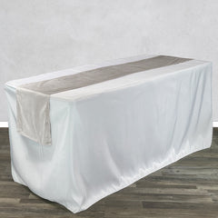 14 x 108 Inch Velvet Table Runner Ivory