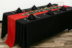14 x 108 inch Crinkle Taffeta Table Runner Red