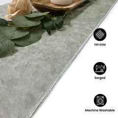 14 x 108 Inch Crushed Velvet Table Runner Sage