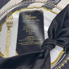 20 inch Satin Cloth Napkins Black (Pack of 10)