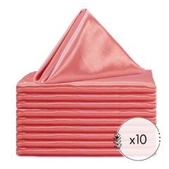 20 inch Satin Cloth Napkins Coral (Pack of 10)