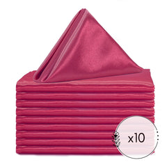 20 Inch Satin Cloth Napkins Fuchsia (Pack of 10)