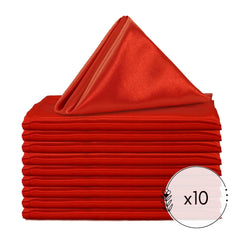 20 inch Satin Cloth Napkins Red (Pack of 10)