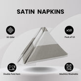 20 inch Satin Cloth Napkins Dark Silver and Gray and White Striped (Pack of 10)
