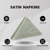 20 Inch Satin Cloth Napkins Sage (Pack of 10)