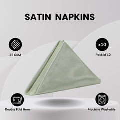 20 Inch Satin Cloth Napkins Sage (Pack of 10)