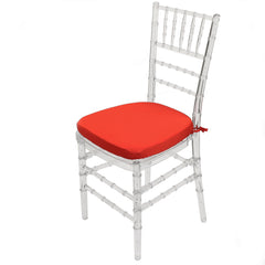 10 Pack Stretch Spandex Chiavari Pad Cover with Ties Red