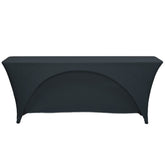 6 Ft x 18 Inches Open Back Classroom Spandex Table Cover Black