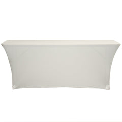 6 Ft x 18 Inches Open Back Classroom Spandex Table Cover Ivory