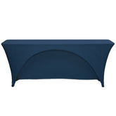 6 Ft x 18 Inches Open Back Rectangular Spandex Table Cover Navy Blue