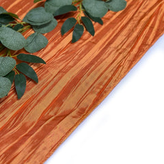 14 x 108 Inch Crinkle Taffeta Table Runner Terracotta