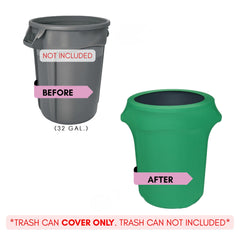 32 Gallon Spandex Trash Can/Waste Container Cover Emerald Green