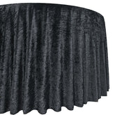120 Inch Round Crushed Velvet Tablecloth Black