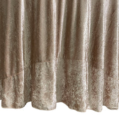 132 Inch Round Crushed Velvet Tablecloth Champagne