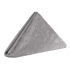 10 Pack 20 Inch Crushed Velvet Cloth Napkins Dark Silver